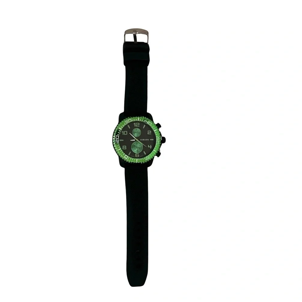 STRADA • Green Chronograph Dial Watch New Battery Ready To Wear